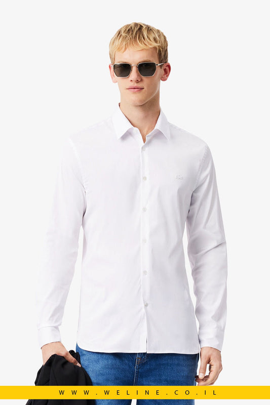 חולצה מכופתרת Slim Fit Stretch Poplin – Lacoste - WELINE.CO.IL