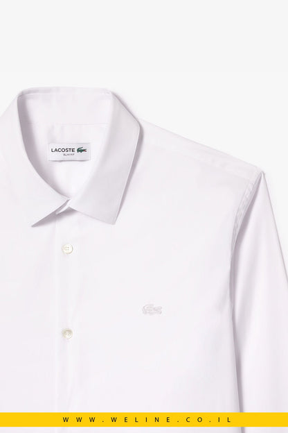 חולצה מכופתרת Slim Fit Stretch Poplin – Lacoste - WELINE.CO.IL