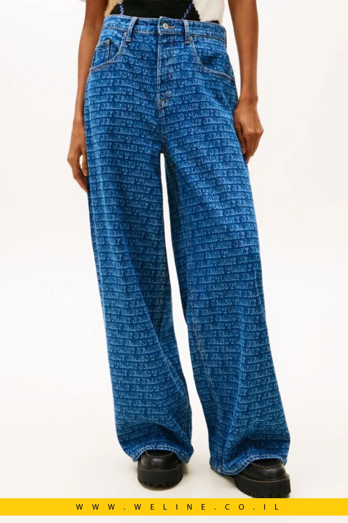 ג’ינס נשים Spell - Out Mid Rise Loose – Tommy Jeans - WELINE.CO.IL