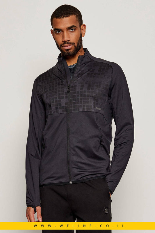 סווטשירט עם רוכסן מלא SW_Jump FZ – BOSS GREEN (כחול נייבי) - WELINE.CO.IL