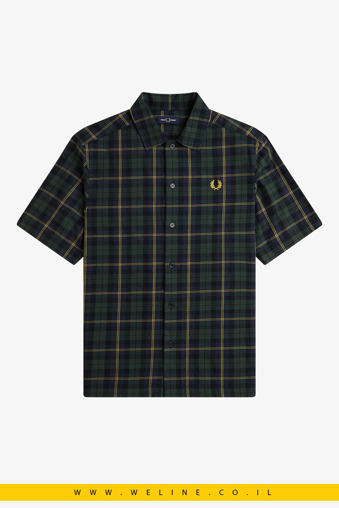 חולצת טארטן קצרה מבד טוויל כותנה – Tartan Twill Short Sleeve Shirt - WELINE.CO.IL