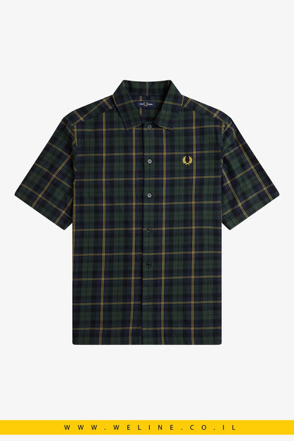 חולצת טארטן קצרה מבד טוויל כותנה – Tartan Twill Short Sleeve Shirt - WELINE.CO.IL