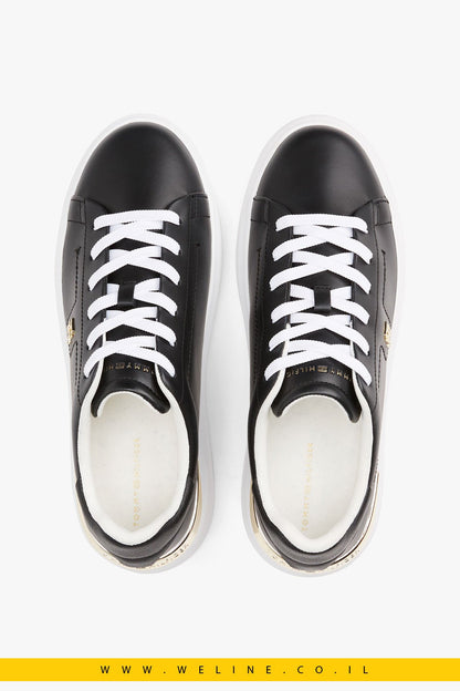 סניקרס נשים מעור עם מונוגרמת TH – Tommy Hilfiger - WELINE.CO.IL