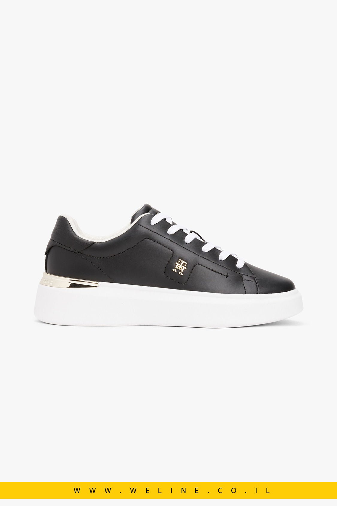 סניקרס נשים מעור עם מונוגרמת TH – Tommy Hilfiger - WELINE.CO.IL