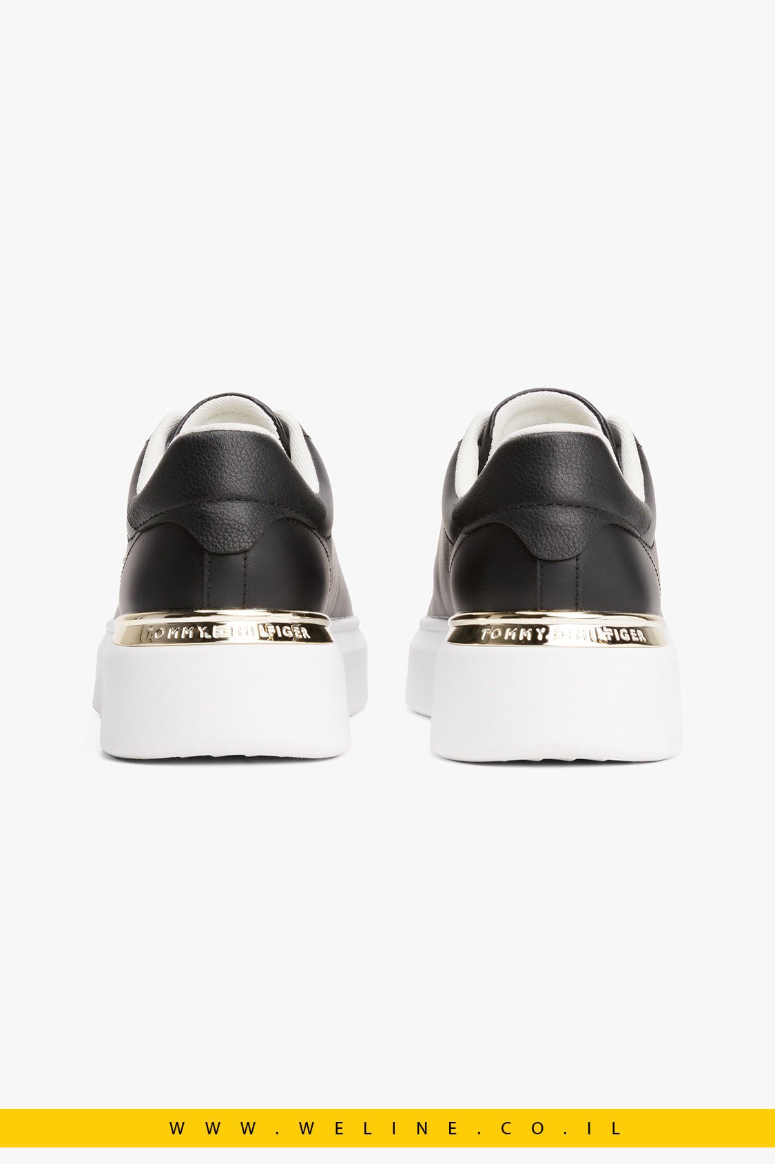 סניקרס נשים מעור עם מונוגרמת TH – Tommy Hilfiger - WELINE.CO.IL