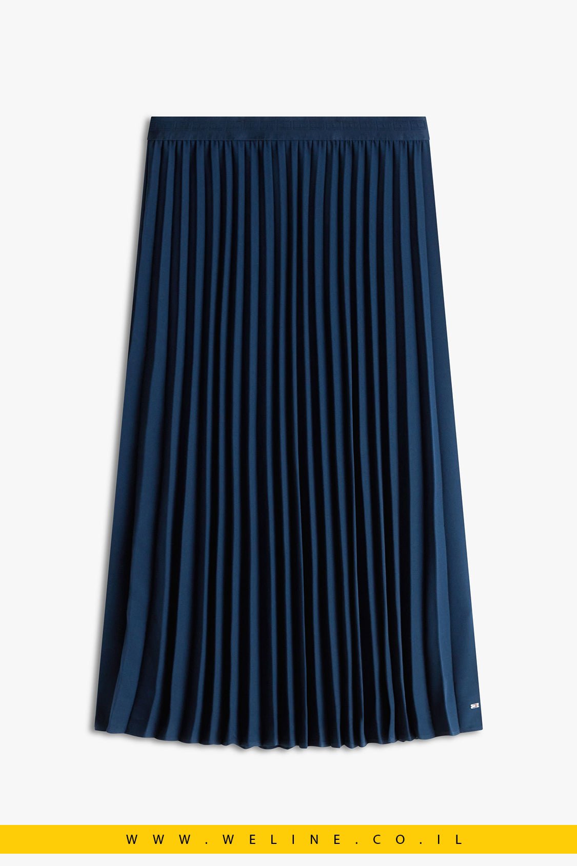חצאית מידי קפלים אלגנטית כחול כהה Tommy Hilfiger - WELINE.CO.IL