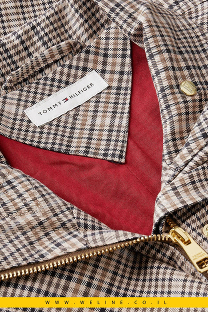 מעיל קייפ נשים Tommy Hilfiger Check Raglan Sleeve Relaxed - WELINE.CO.IL