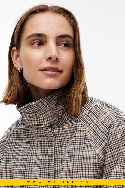 מעיל קייפ נשים Tommy Hilfiger Check Raglan Sleeve Relaxed - WELINE.CO.IL