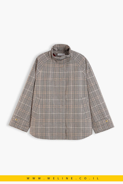 מעיל קייפ נשים Tommy Hilfiger Check Raglan Sleeve Relaxed - WELINE.CO.IL