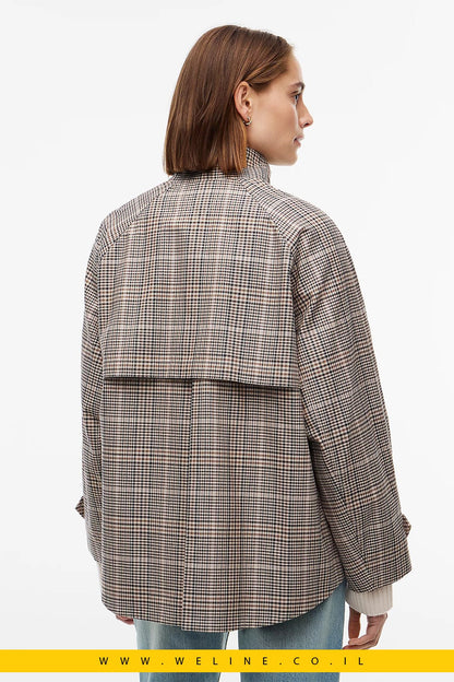 מעיל קייפ נשים Tommy Hilfiger Check Raglan Sleeve Relaxed - WELINE.CO.IL