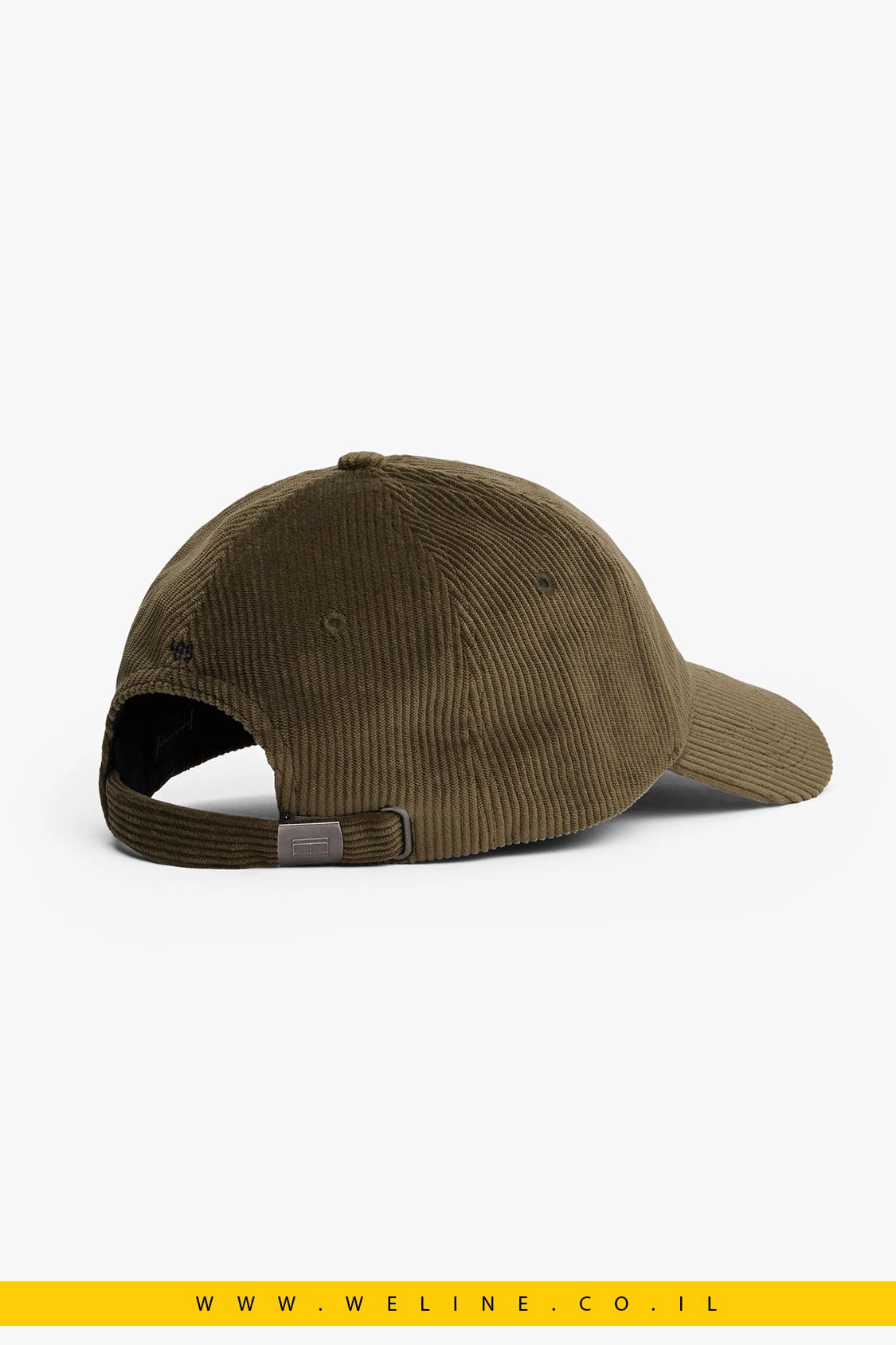 Tommy Hilfiger כובע Corduroy Baseball – עם רקמת Flag קדמית - WELINE.CO.IL