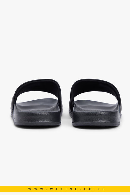 כפכפי גברים Tommy Hilfiger Crest Appliqué Pool Slides – צבע שחור - WELINE.CO.IL