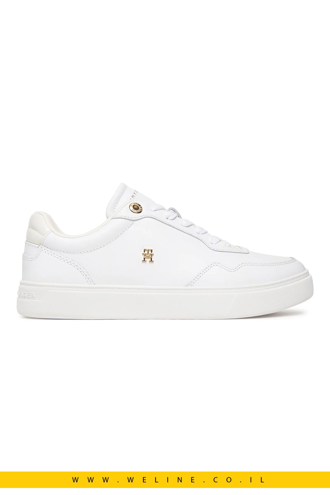 נעלי סניקרס עור לנשים Tommy Hilfiger | Cupsole עם שילוב טקסטורות - WELINE.CO.IL