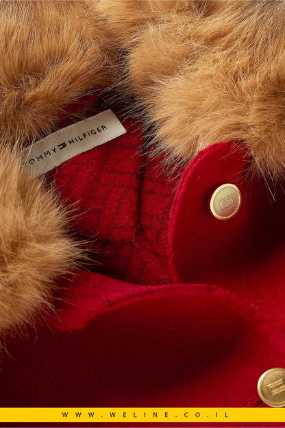 ז'קט נשים Tommy Hilfiger Faux Fur Collar Wool Blend - WELINE.CO.IL