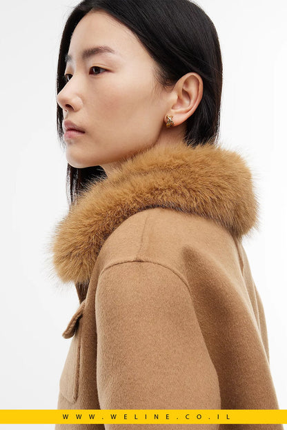 ז'קט נשים Tommy Hilfiger Faux Fur Collar Wool Blend - WELINE.CO.IL