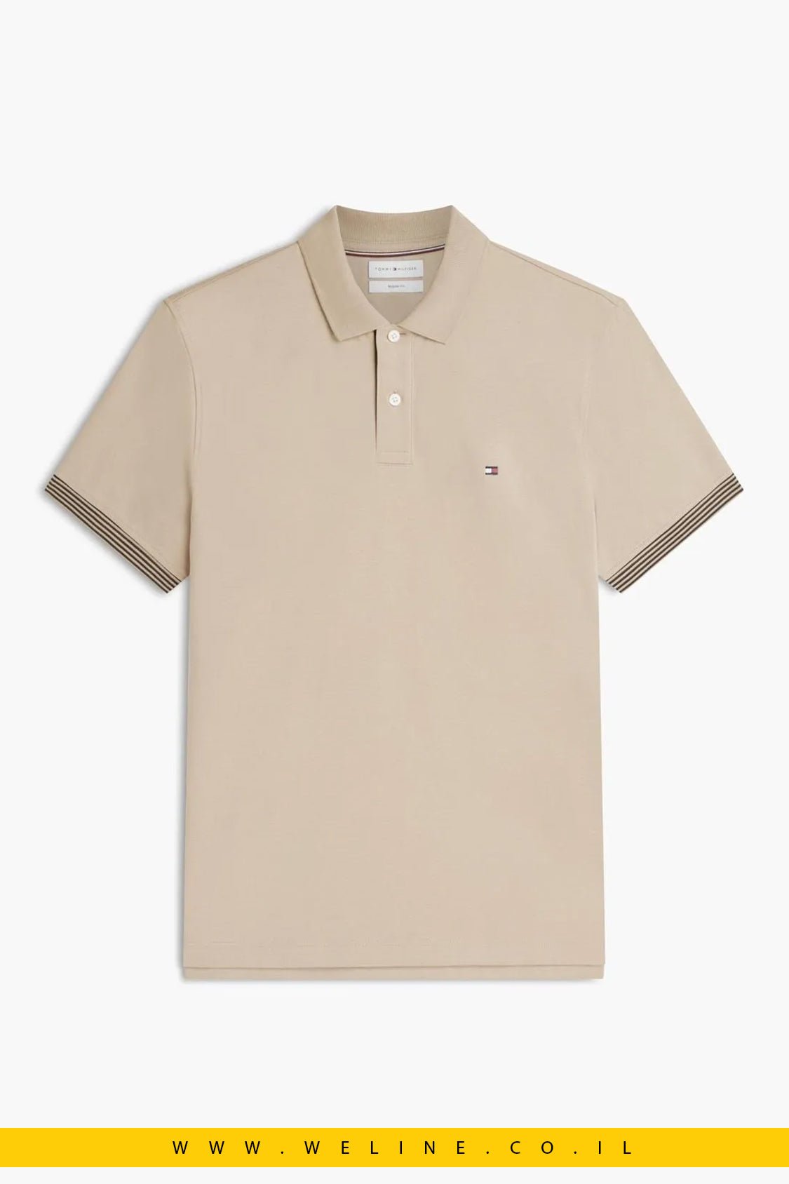 חולצת פולו Tommy Hilfiger Jacquard Placket Regular Fit - WELINE.CO.IL