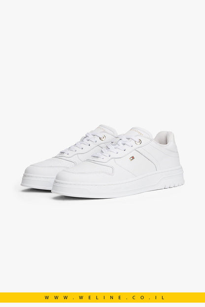 נעלי סניקרס עור לנשים Tommy Hilfiger – Leather Cupsole Trainers - WELINE.CO.IL