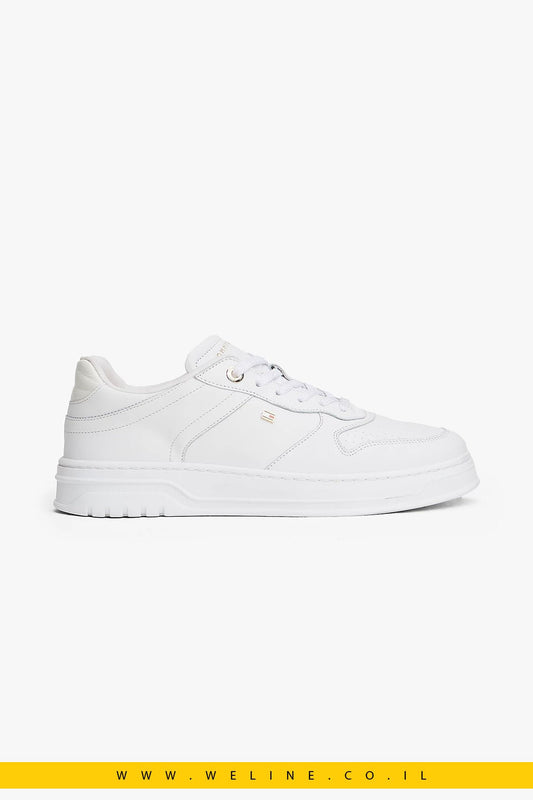 נעלי סניקרס עור לנשים Tommy Hilfiger – Leather Cupsole Trainers - WELINE.CO.IL