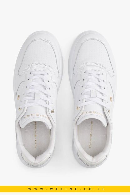 נעלי סניקרס עור לנשים Tommy Hilfiger – Leather Cupsole Trainers - WELINE.CO.IL