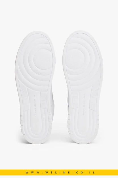 נעלי סניקרס עור לנשים Tommy Hilfiger – Leather Cupsole Trainers - WELINE.CO.IL