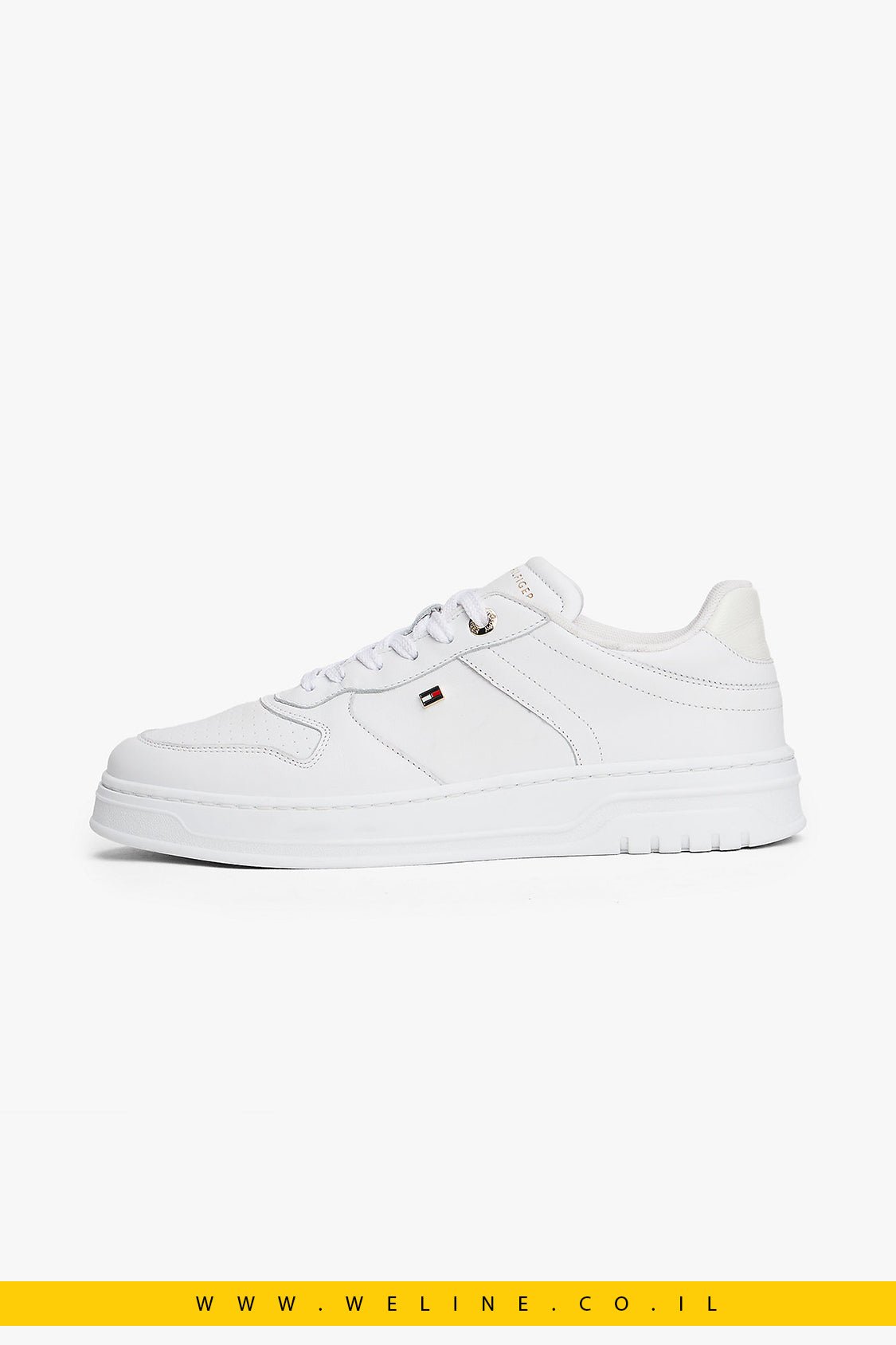 נעלי סניקרס עור לנשים Tommy Hilfiger – Leather Cupsole Trainers - WELINE.CO.IL