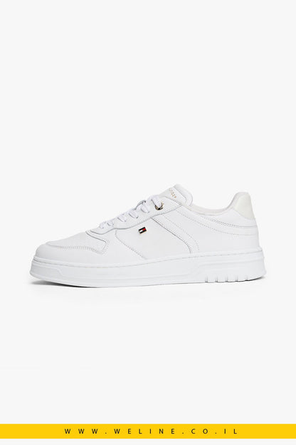 נעלי סניקרס עור לנשים Tommy Hilfiger – Leather Cupsole Trainers - WELINE.CO.IL