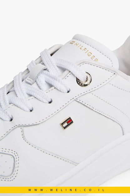 נעלי סניקרס עור לנשים Tommy Hilfiger – Leather Cupsole Trainers - WELINE.CO.IL