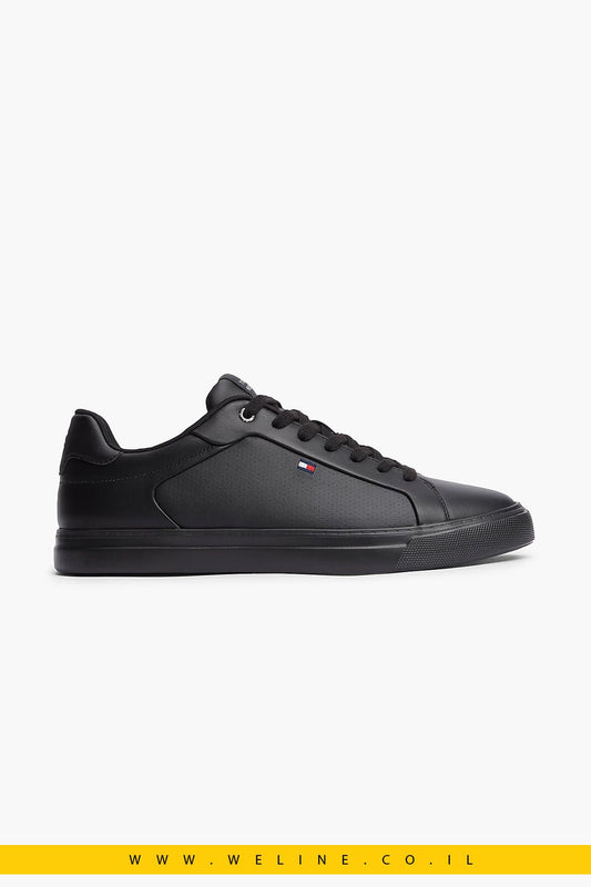 נעלי סניקרס לגברים Tommy Hilfiger Leather Lightweight Court Trainers - WELINE.CO.IL