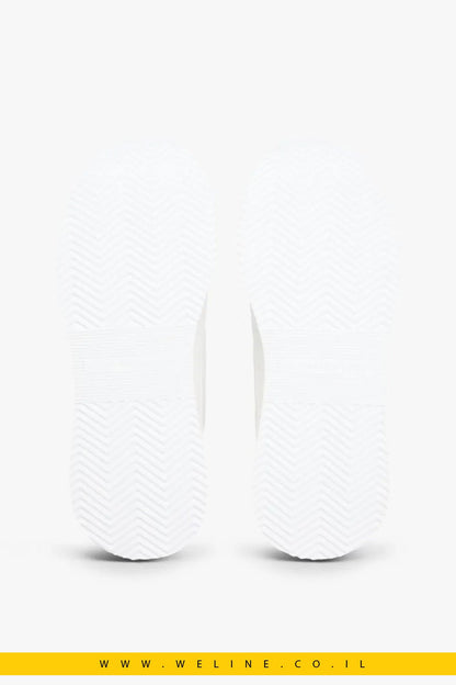 סניקרס עור לנשים Tommy Hilfiger Leather TH Monogram – צבע לבן - WELINE.CO.IL