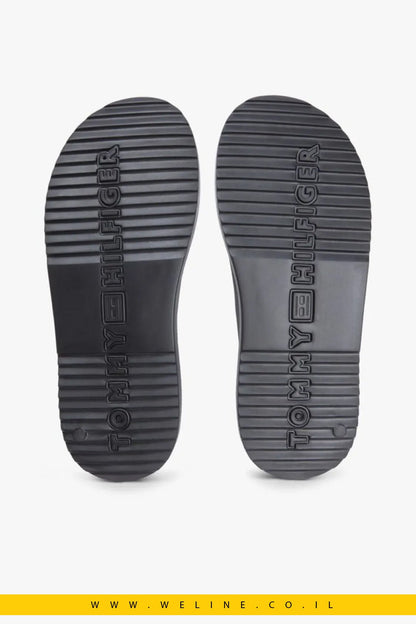 כפכפי גברים Tommy Hilfiger Lightweight Pin Buckle Pool Slides – צבע שחור - WELINE.CO.IL