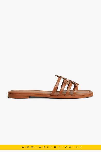 כפכפי מיול נשים Tommy Hilfiger Logo Strap Leather Mules - WELINE.CO.IL