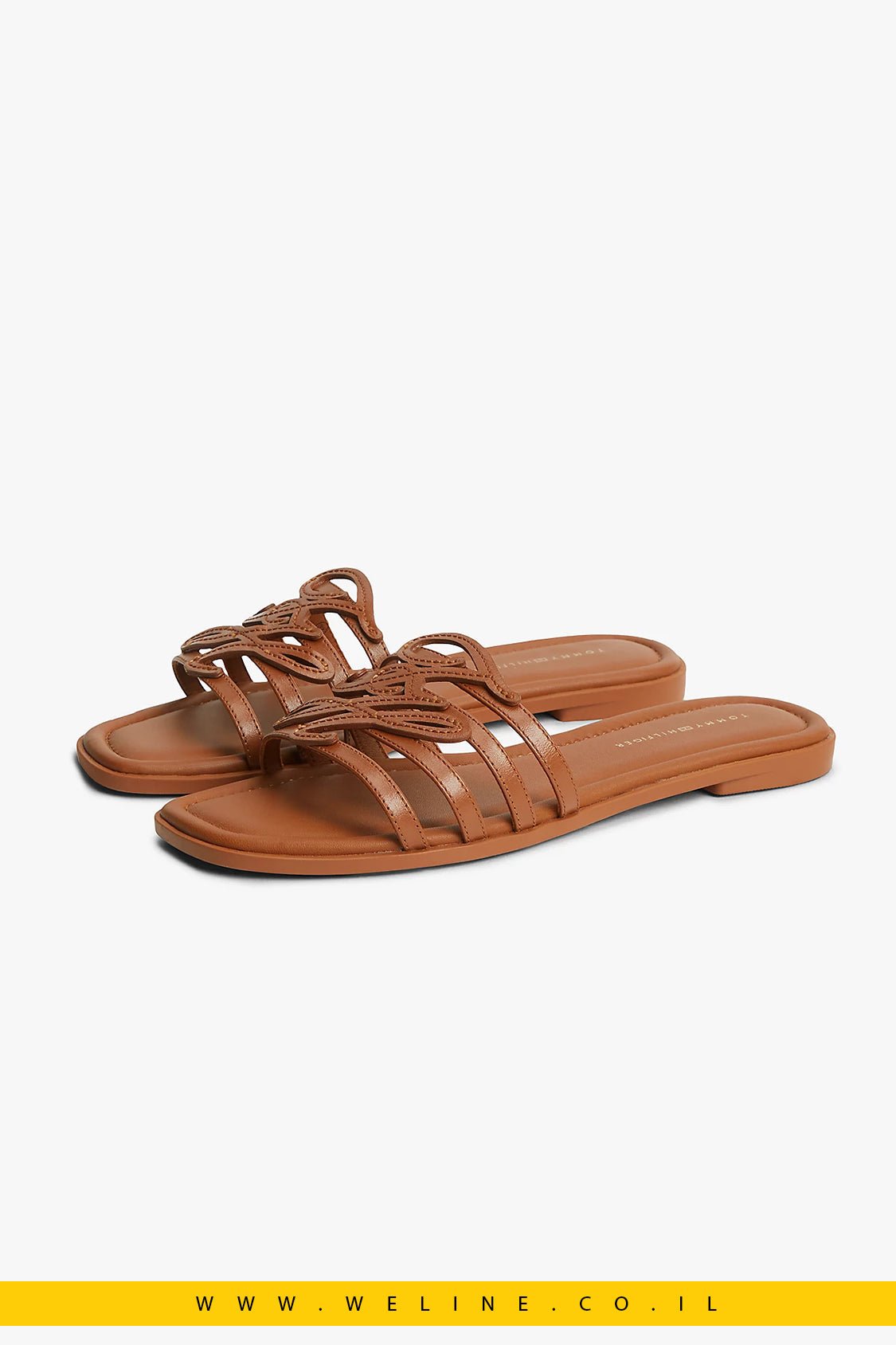 כפכפי מיול נשים Tommy Hilfiger Logo Strap Leather Mules - WELINE.CO.IL