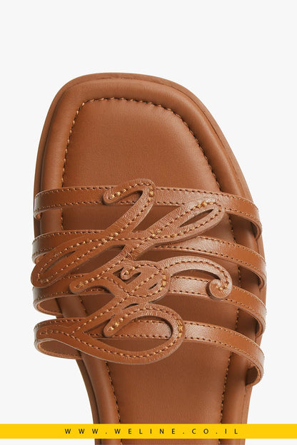 כפכפי מיול נשים Tommy Hilfiger Logo Strap Leather Mules - WELINE.CO.IL