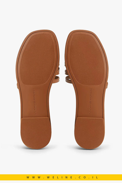 כפכפי מיול נשים Tommy Hilfiger Logo Strap Leather Mules - WELINE.CO.IL