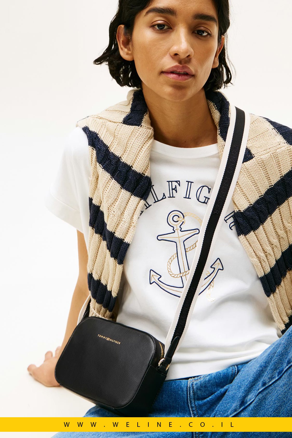 תיק צד נשים Tommy Hilfiger Logo Webbing Strap Camera - WELINE.CO.IL