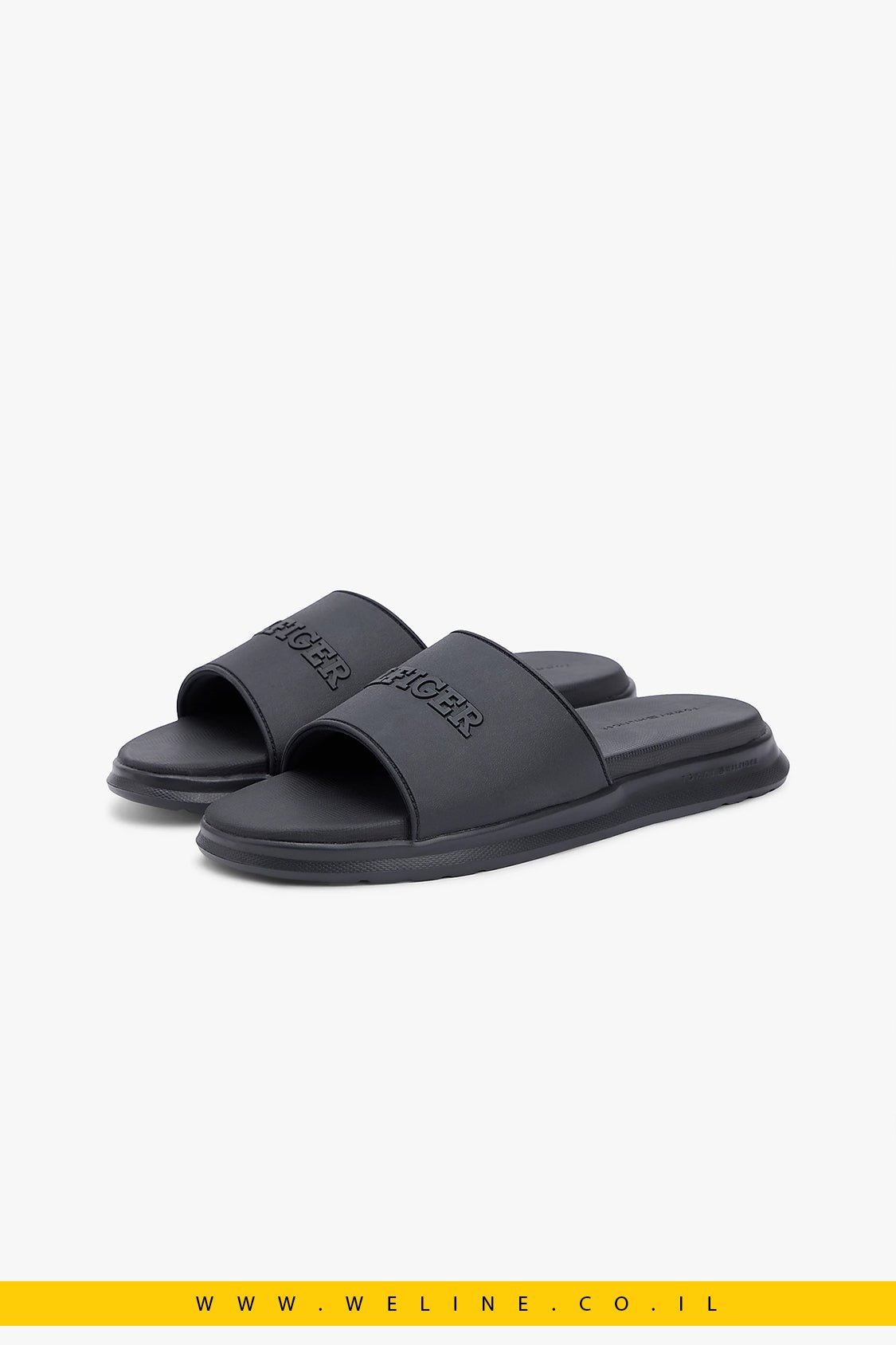 כפכפי גברים Tommy Hilfiger Monotype Pool Slides – צבע שחור - WELINE.CO.IL