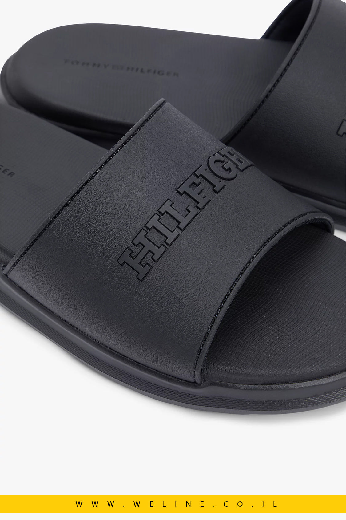 כפכפי גברים Tommy Hilfiger Monotype Pool Slides – צבע שחור - WELINE.CO.IL