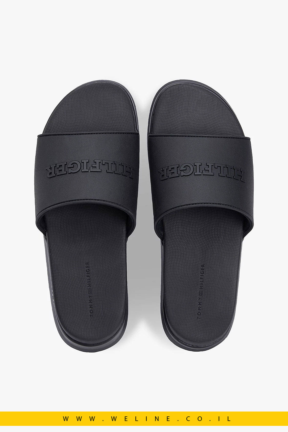 כפכפי גברים Tommy Hilfiger Monotype Pool Slides – צבע שחור - WELINE.CO.IL