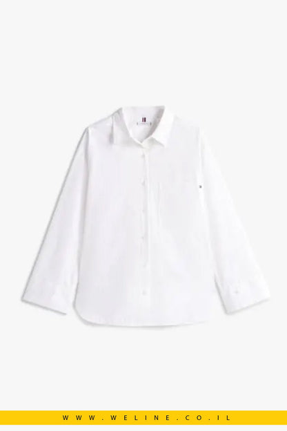 חולצת נשים Tommy Hilfiger Oversized Poplin - WELINE.CO.IL