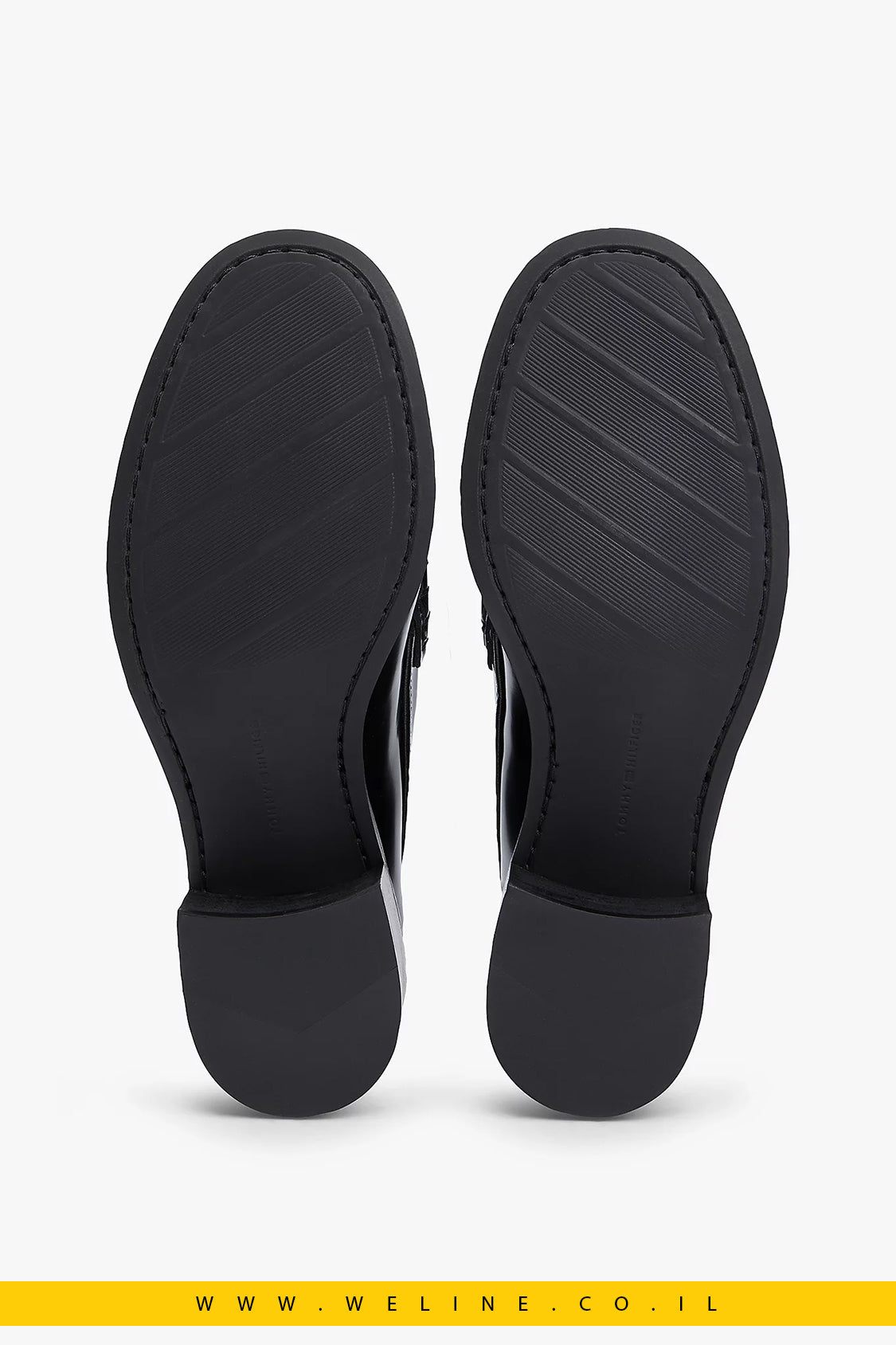 נעלי עקב אלגנט לנשים - Tommy Hilfiger – Patent Leather Block Heel Loafers לנשים | שחור - WELINE.CO.IL