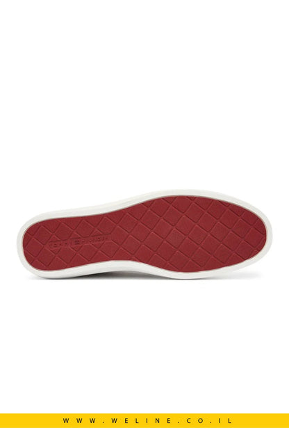 סניקרס גברים Tommy Hilfiger Premium Dress Cupsole Leather – צבע קרם - WELINE.CO.IL