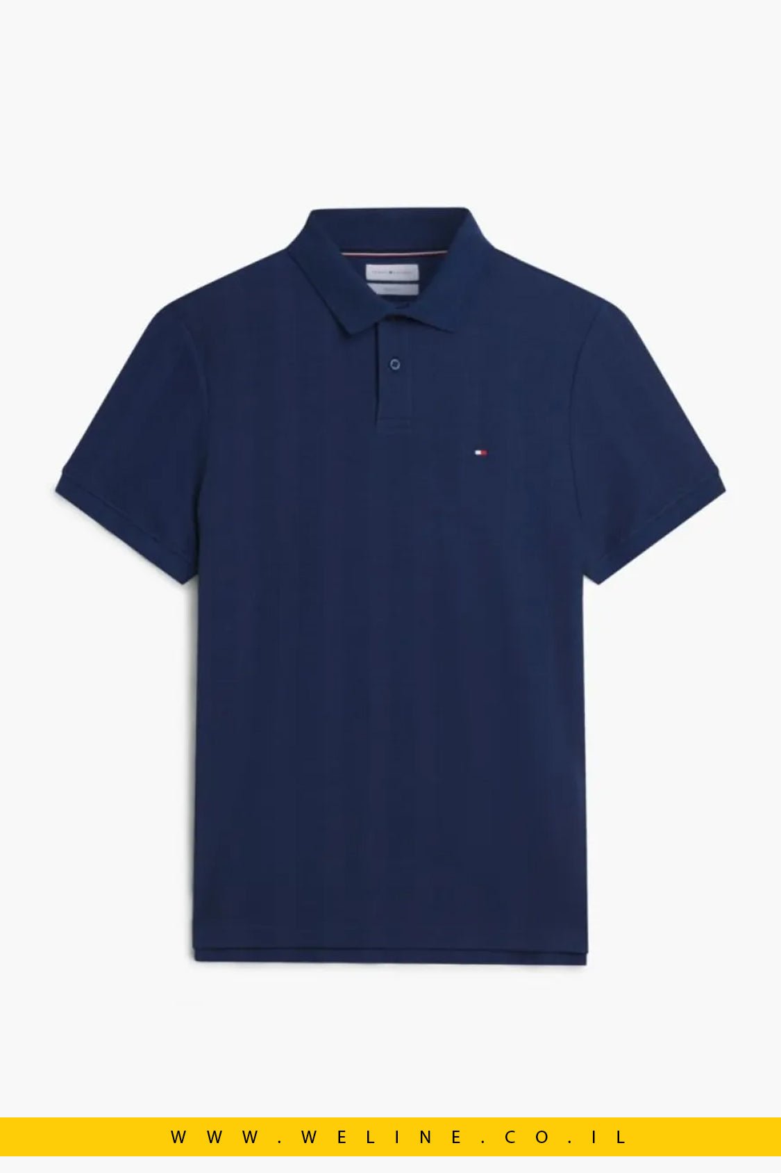 חולצת פולו Tommy Hilfiger Regular Fit עם טקסטורה בגוון אחיד - WELINE.CO.IL