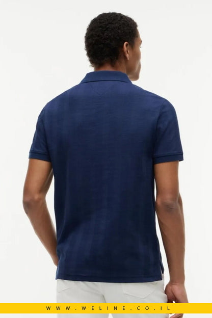 חולצת פולו Tommy Hilfiger Regular Fit עם טקסטורה בגוון אחיד - WELINE.CO.IL