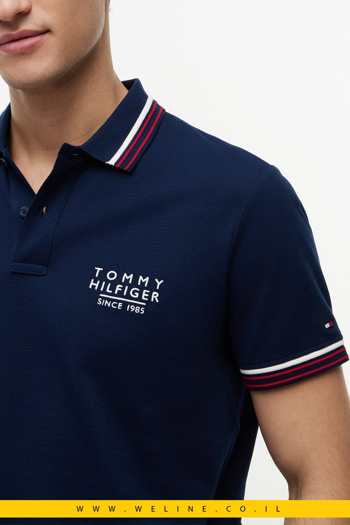 חולצת פולו Tommy Hilfiger Regular Fit Signature Collar - WELINE.CO.IL
