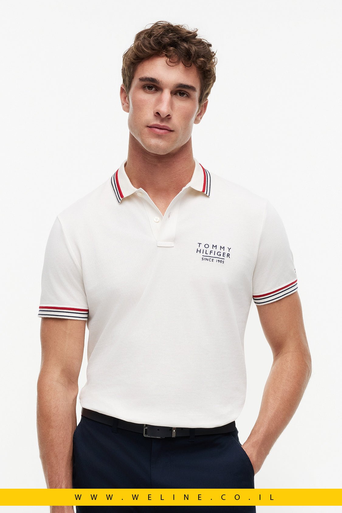 חולצת פולו Tommy Hilfiger Regular Fit Signature Collar - WELINE.CO.IL