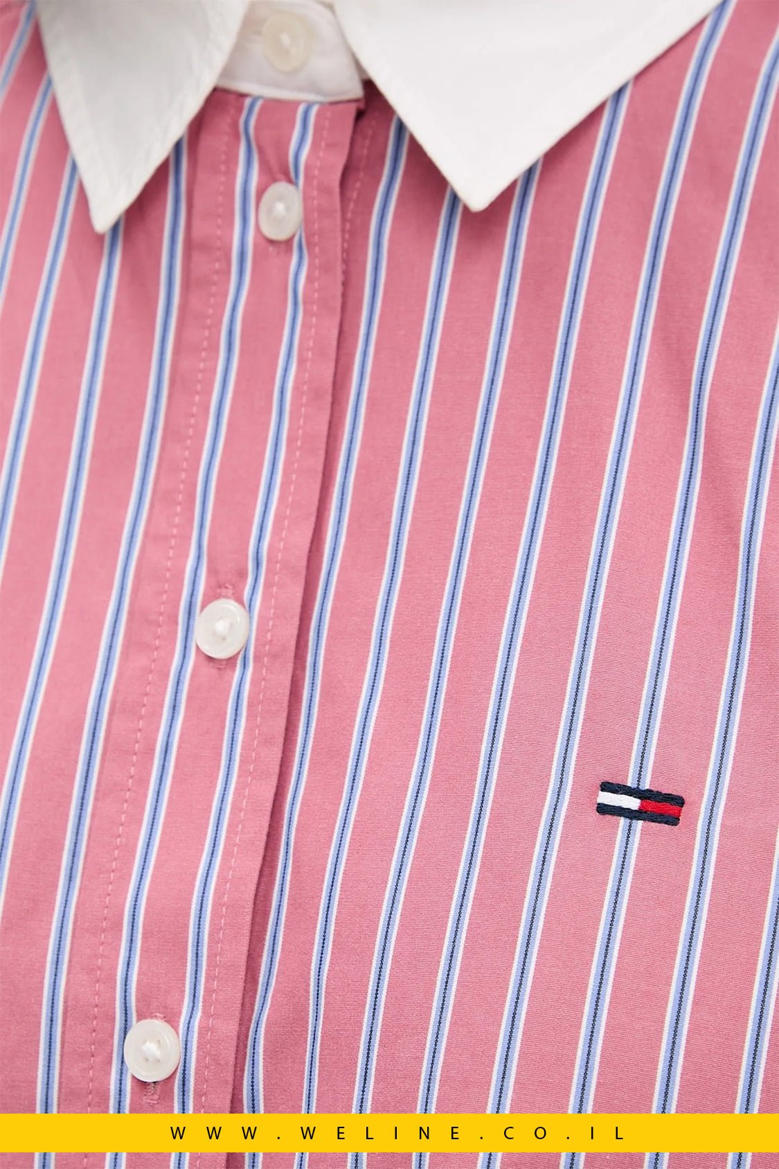 חולצת קרופ לנשים פסים – Tommy Hilfiger | Ruby Dusk / Multi Stripe - WELINE.CO.IL