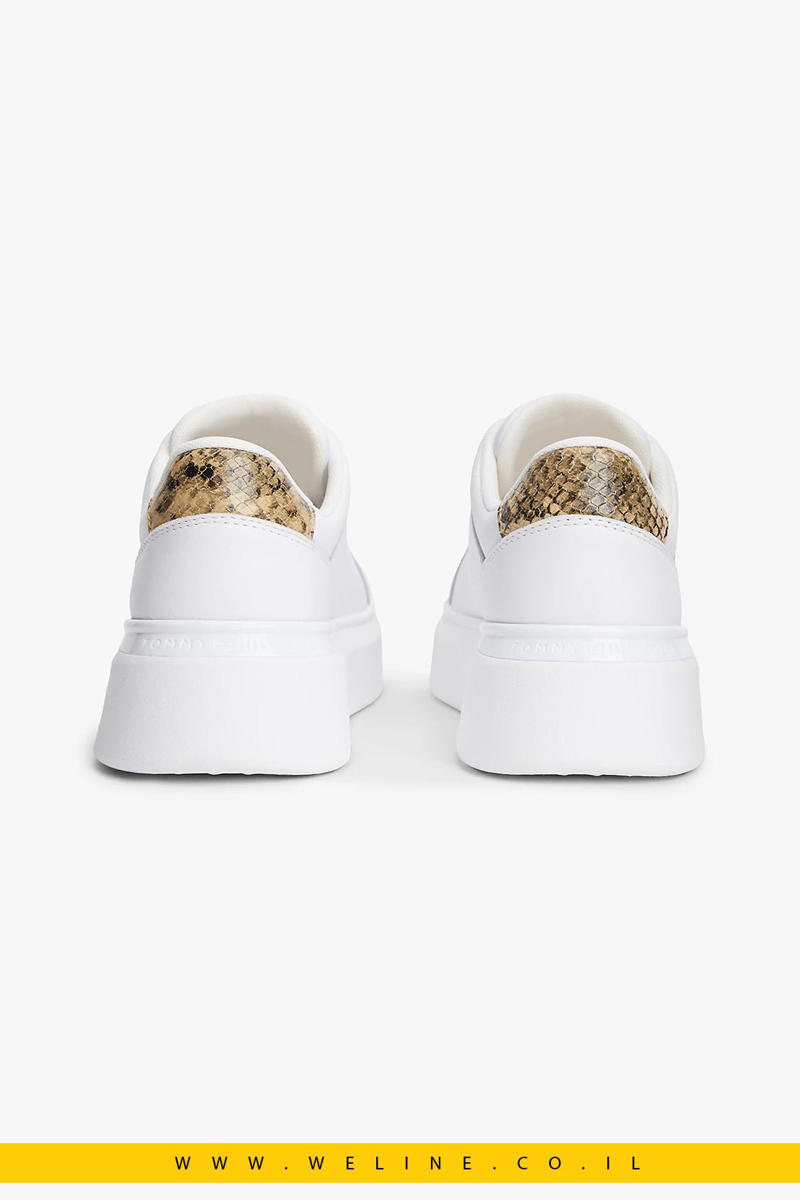 נעלי סניקרס פלטפורמה לנשים Tommy Hilfiger Snake Print Heel Leather - WELINE.CO.IL