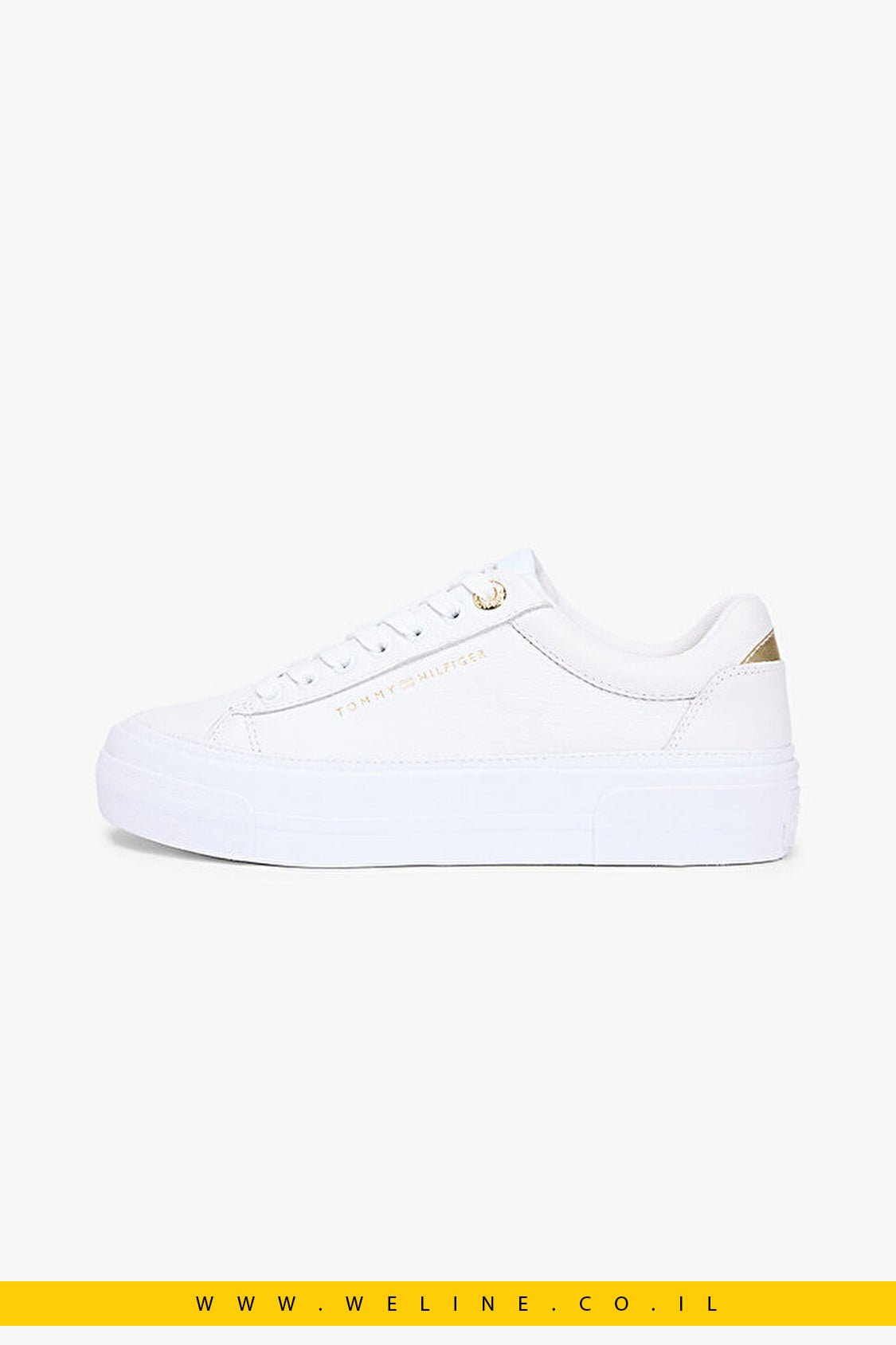 Tommy Hilfiger TH Foxing Platform Sneaker לנשים – צבע לבן - WELINE.CO.IL
