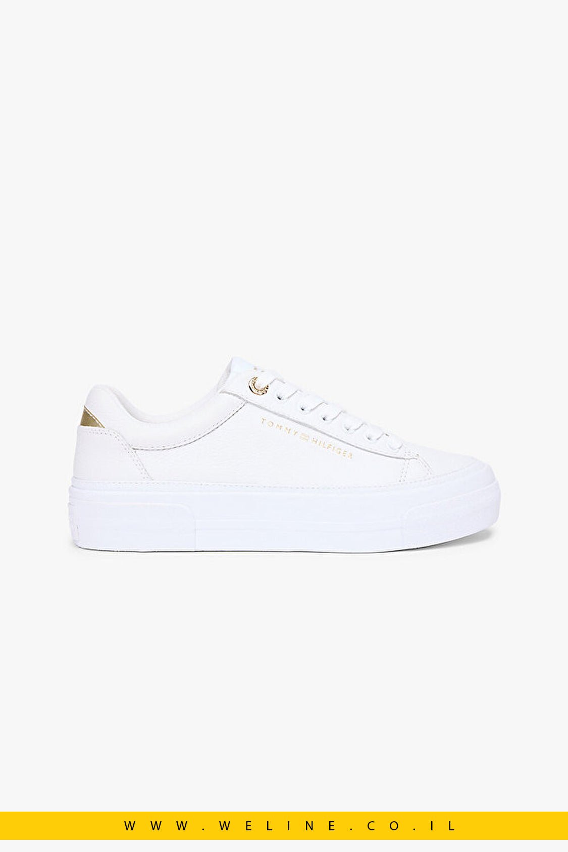 Tommy Hilfiger TH Foxing Platform Sneaker לנשים – צבע לבן - WELINE.CO.IL