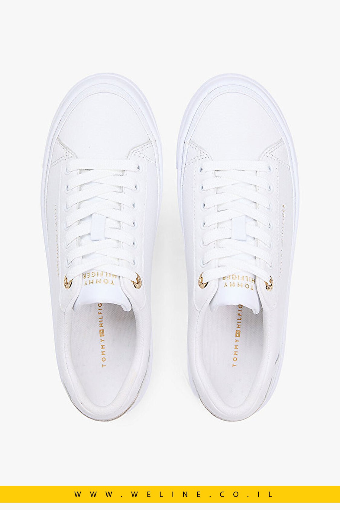 Tommy Hilfiger TH Foxing Platform Sneaker לנשים – צבע לבן - WELINE.CO.IL